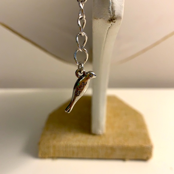 Chloe + Isabel Emerald Crystal Silver Chain Necklace w/ Adjustable Claw Closure - Picture 8 of 11